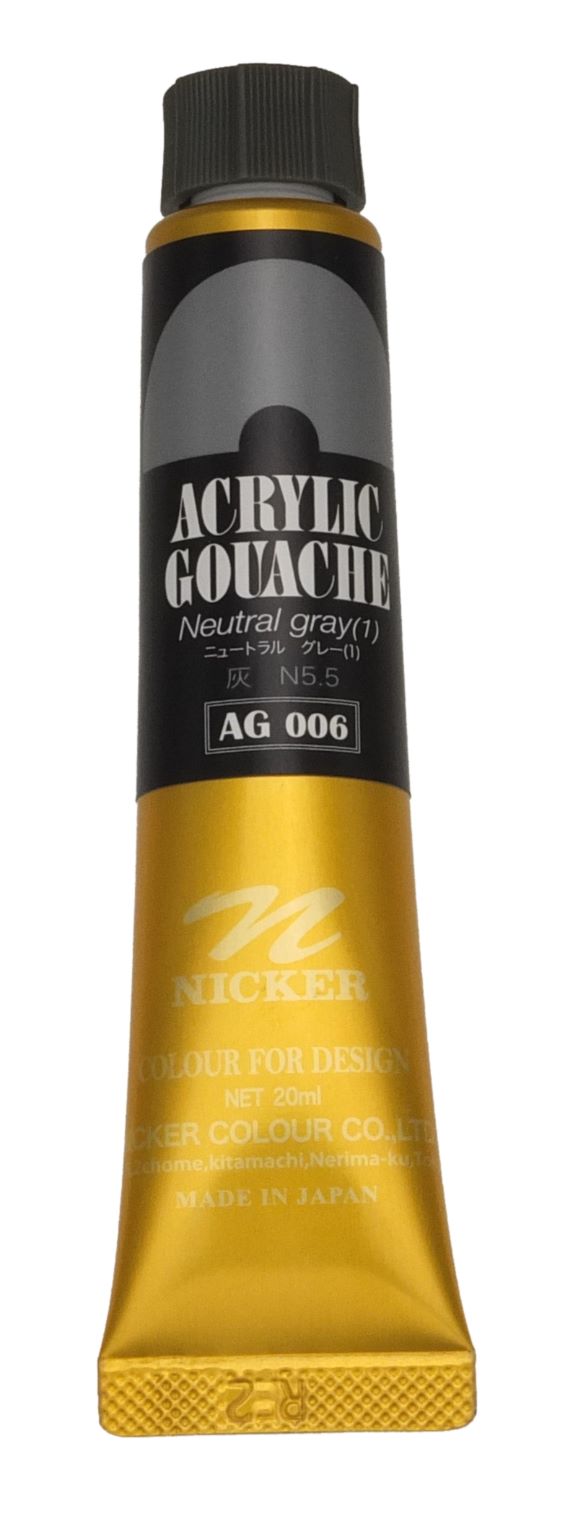 ＜Discontinued＞ ACRYLIC GOUACHE 20ml　AG006 NEUTRAL GRAY(1)